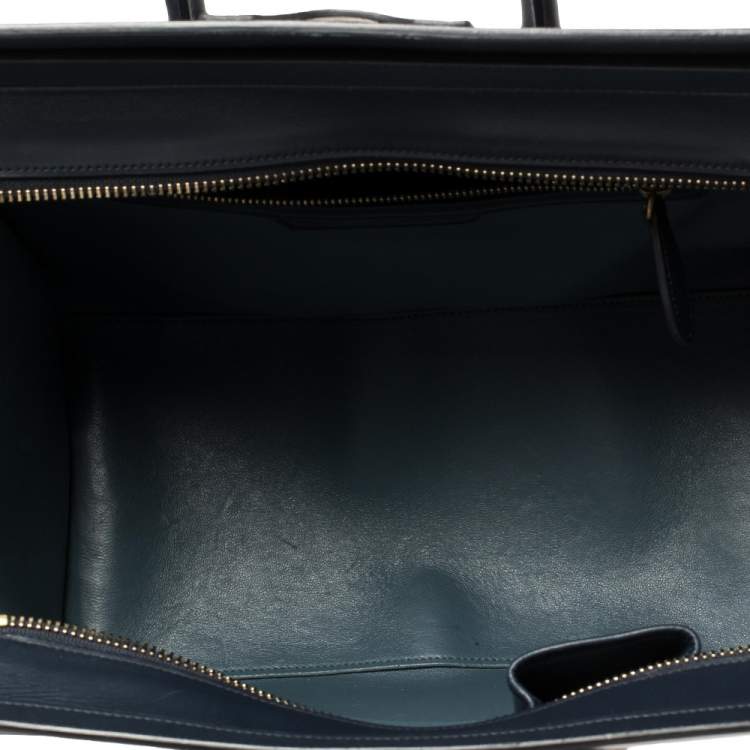 Pre Owned Celine Tri Color Leather Mini Luggage Tote
