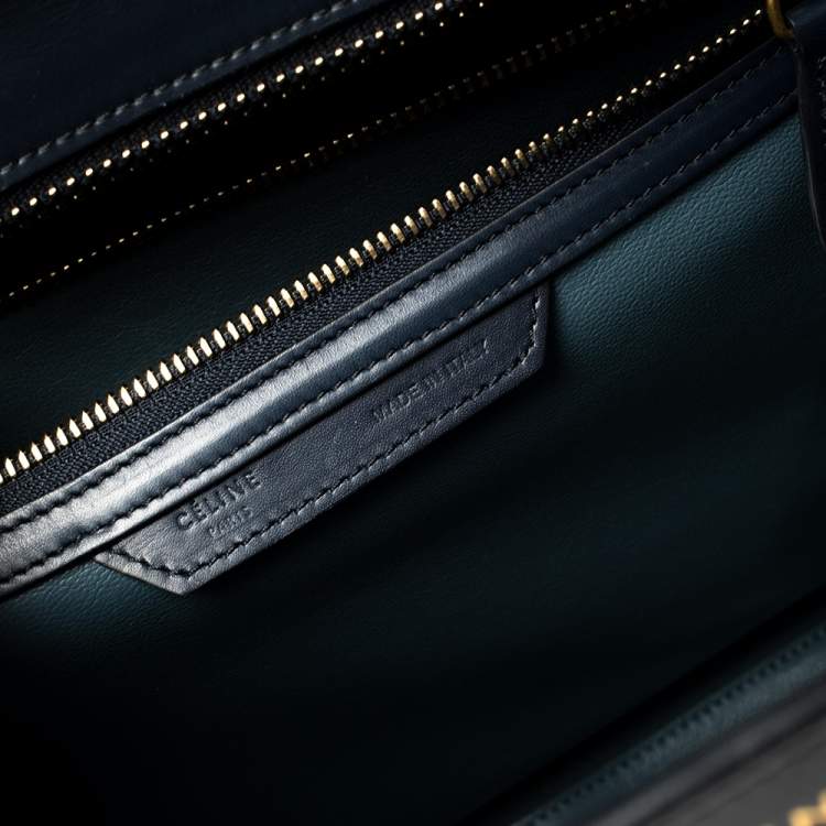 Pre Owned Celine Tri Color Leather Mini Luggage Tote