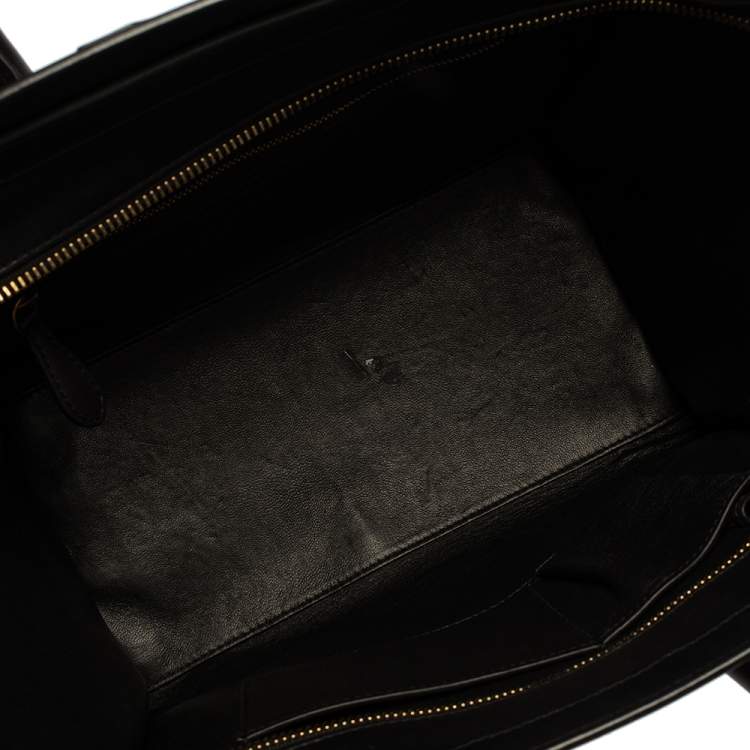 مملوكة مسبقًا Celine Black Animal Print Calf Hair and Leather Mini Luggage Tote