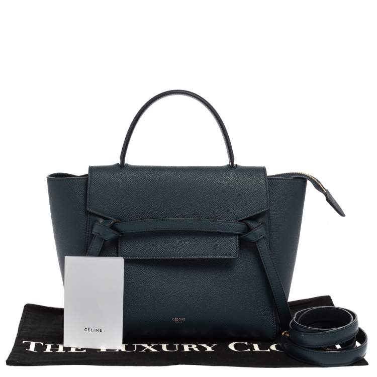 Pre Owned Celine Teal Blue Leather Micro Belt Bag