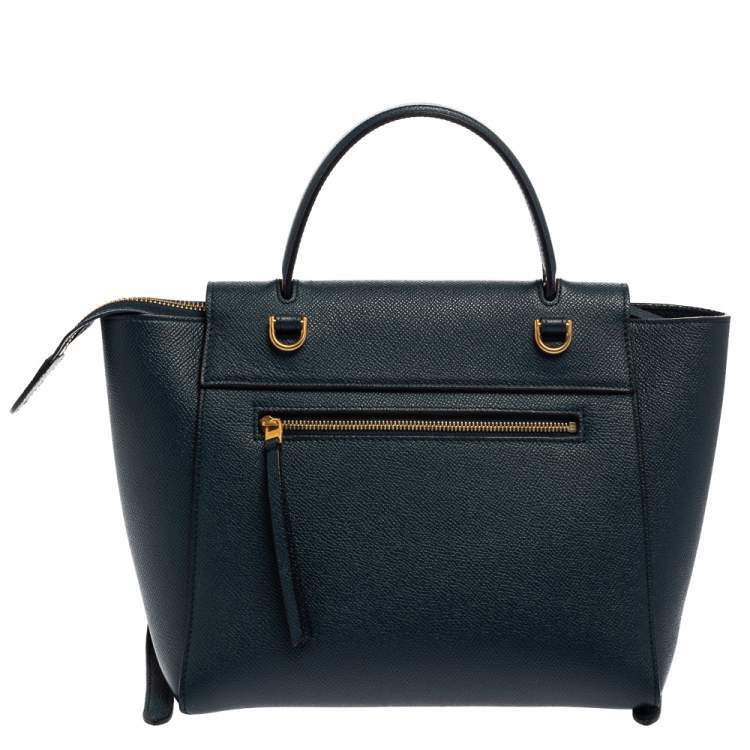 Pre Owned Celine Teal Blue Leather Micro Belt Bag
