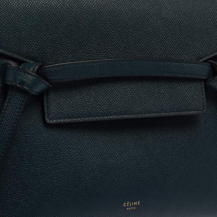 Pre Owned Celine Teal Blue Leather Micro Belt Bag