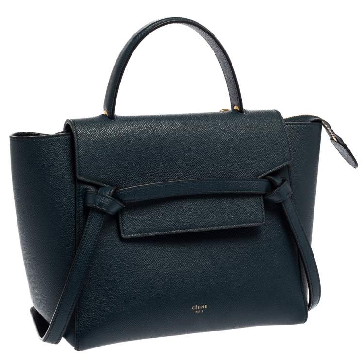 Pre Owned Celine Teal Blue Leather Micro Belt Bag