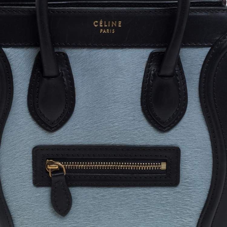 مملوكة مسبقًا Celine Tri Color Calf Hair and Leather Nano Luggage Tote