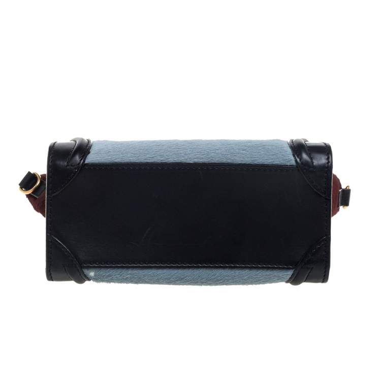 مملوكة مسبقًا Celine Tri Color Calf Hair and Leather Nano Luggage Tote
