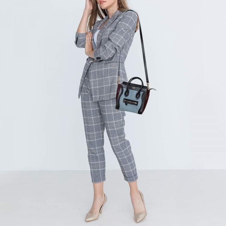 مملوكة مسبقًا Celine Tri Color Calf Hair and Leather Nano Luggage Tote