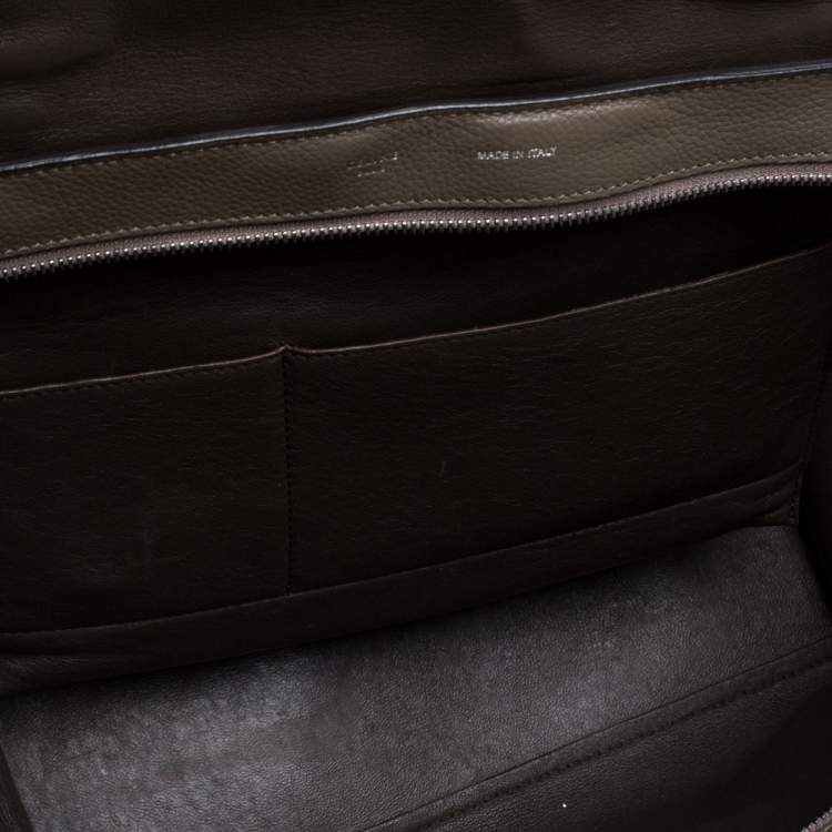 مملوكة مسبقًا Celine Khaki Beige Leather and Suede Medium Trapeze Top Handle Bag