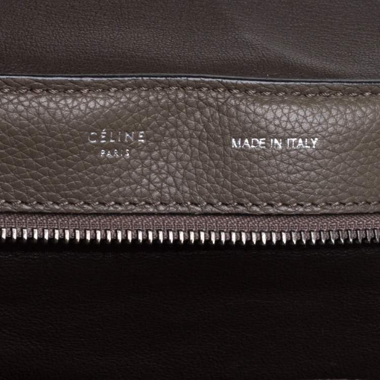 مملوكة مسبقًا Celine Khaki Beige Leather and Suede Medium Trapeze Top Handle Bag