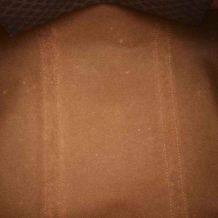 Pre Owned Celine Brown/Beige Coated Canvas Macadam Travel Bag 