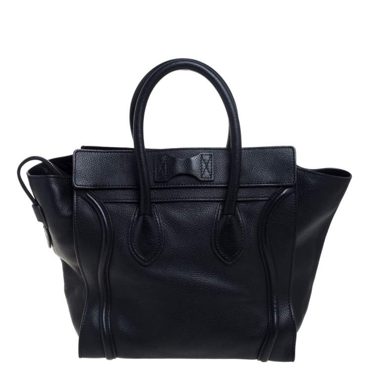 Pre Owned Celine Black Leather Mini Luggage Tote