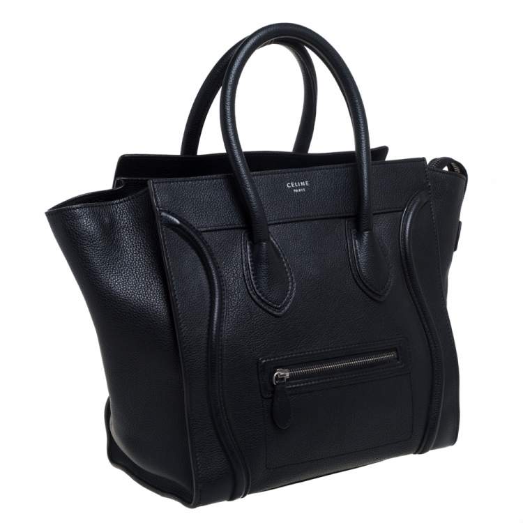 Pre Owned Celine Black Leather Mini Luggage Tote