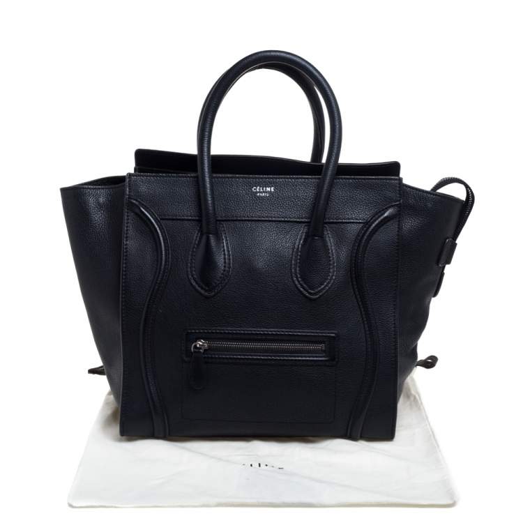 Pre Owned Celine Black Leather Mini Luggage Tote