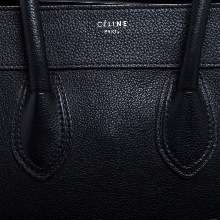 Pre Owned Celine Black Leather Mini Luggage Tote