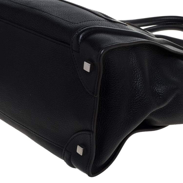Pre Owned Celine Black Leather Mini Luggage Tote