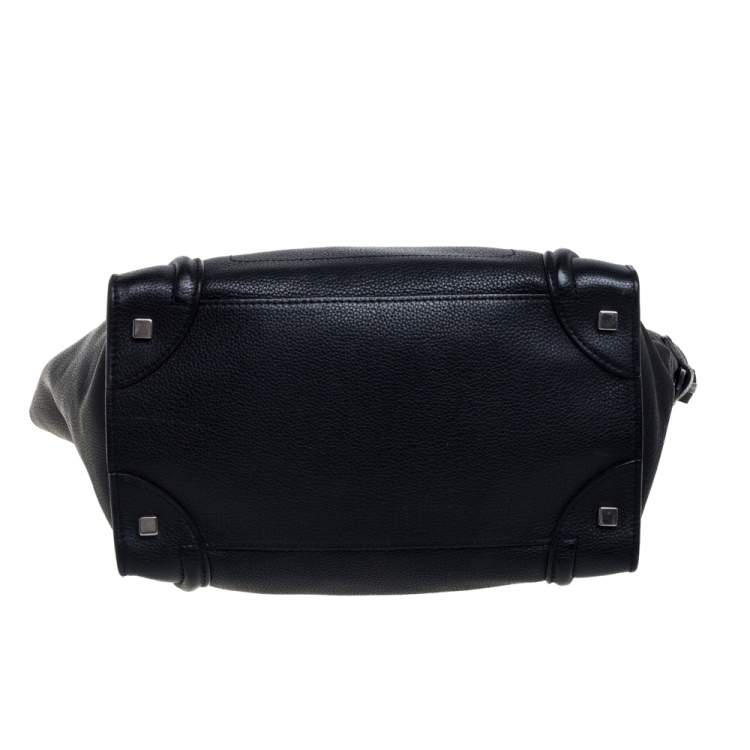 Pre Owned Celine Black Leather Mini Luggage Tote