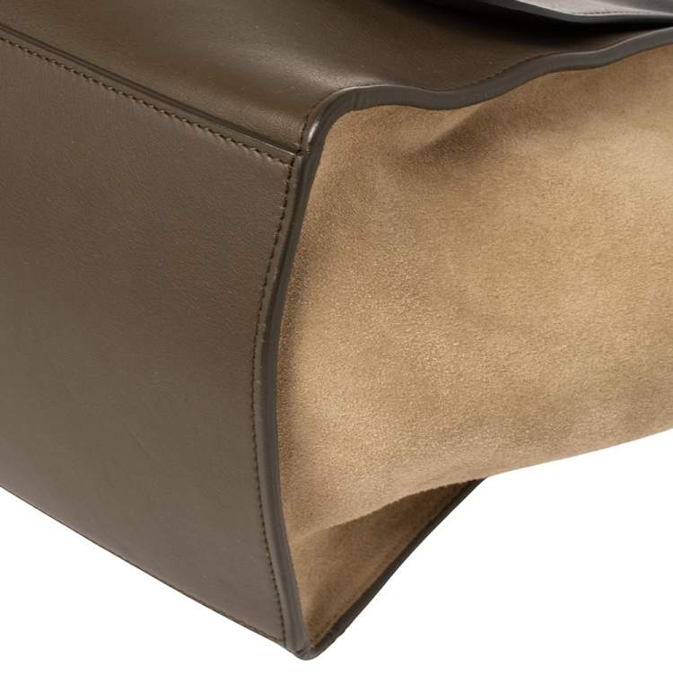 مملوكة مسبقًا Celine Tri Color Leather and Suede Medium Trapeze Top Handle Bag