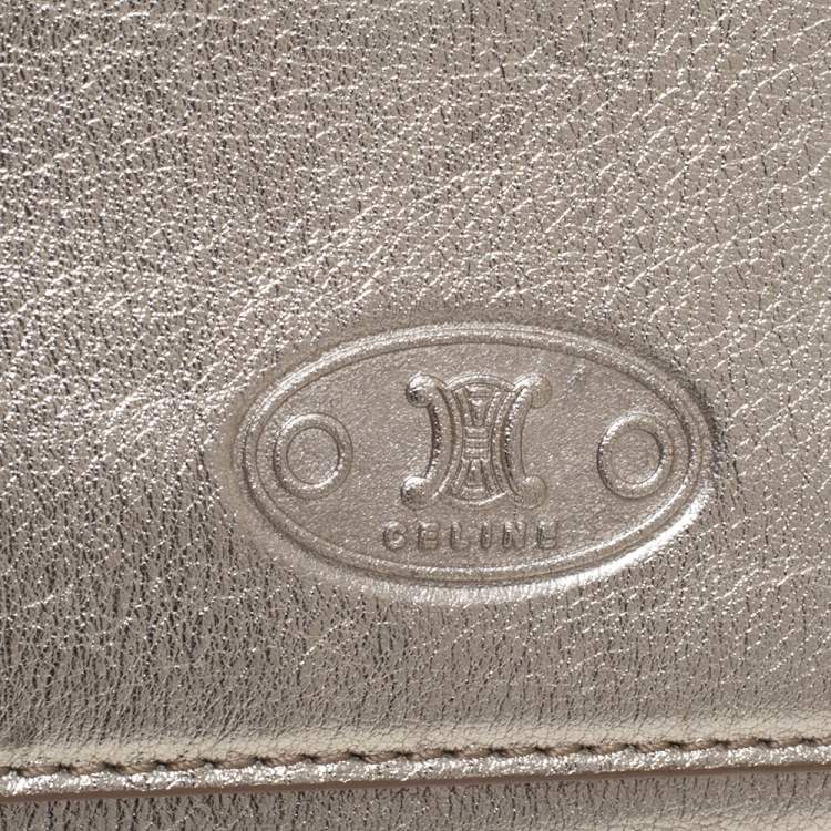 Pre Owned Celine Metallic Gold Leather Flap Continental Wallet 