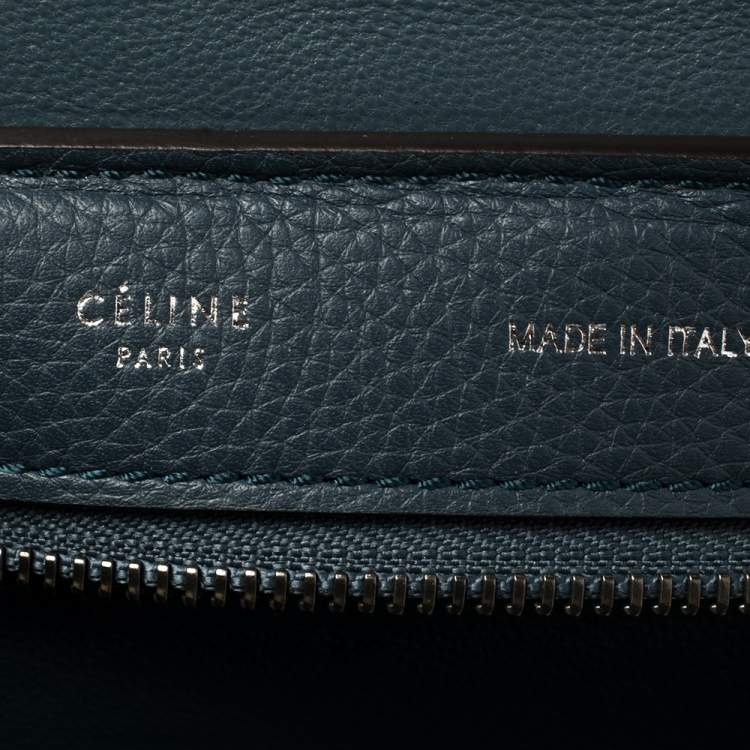 Pre Owned Celine Blue Leather and Suede Medium Trapeze Bag