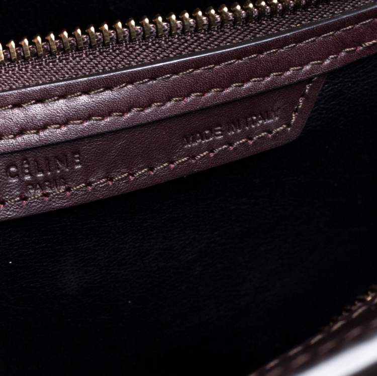 Pre Owned Celine Tri Color Leather and Suede Mini Luggage Tote