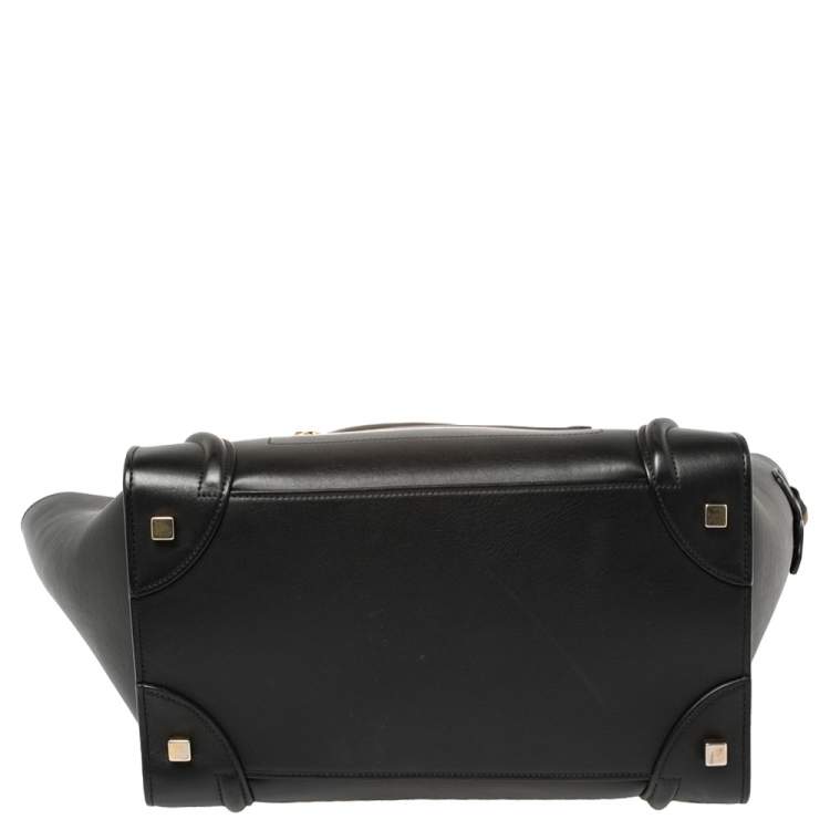 Pre Owned Celine Black Leather Mini Luggage Tote