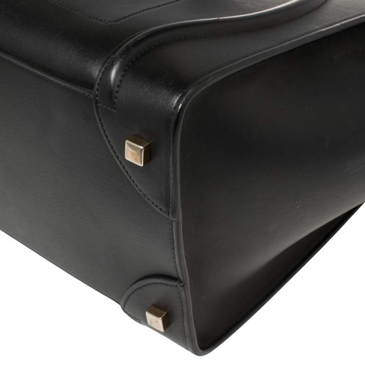 Pre Owned Celine Black Leather Mini Luggage Tote
