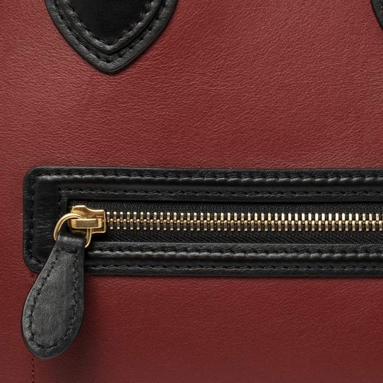 Pre Owned Celine Multicolor Leather and Suede Mini Luggage Tote