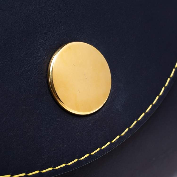 Pre Owned Celine Blue Leather Flap Clutch