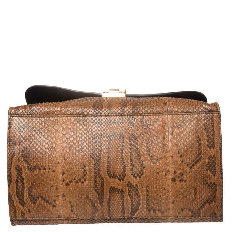 Pre Owned Celine Multicolor Python and Leather Medium Trapeze Bag