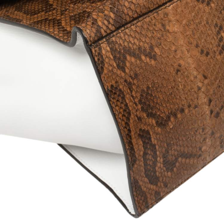 Pre Owned Celine Multicolor Python and Leather Medium Trapeze Bag