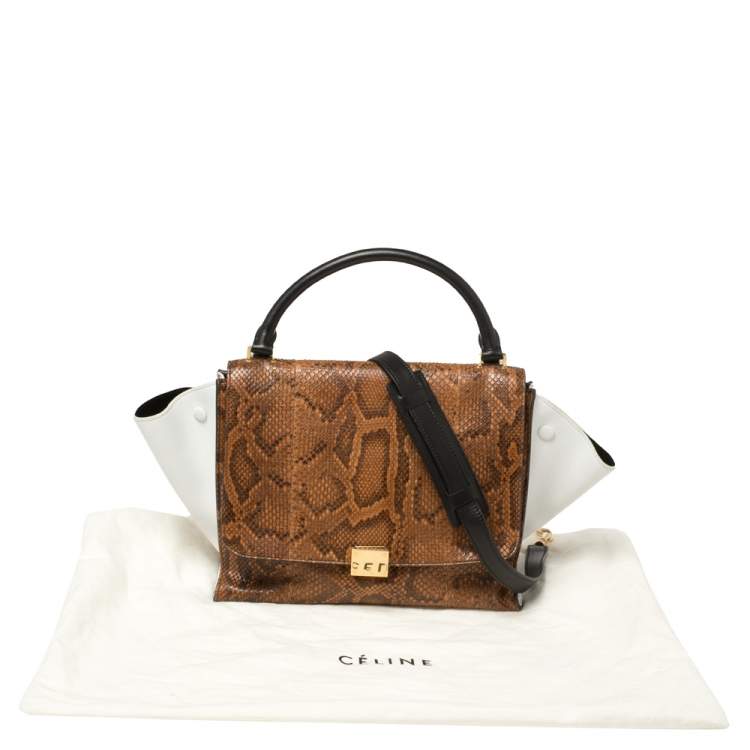 Pre Owned Celine Multicolor Python and Leather Medium Trapeze Bag