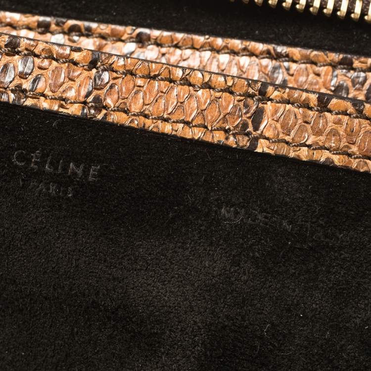 Pre Owned Celine Multicolor Python and Leather Medium Trapeze Bag