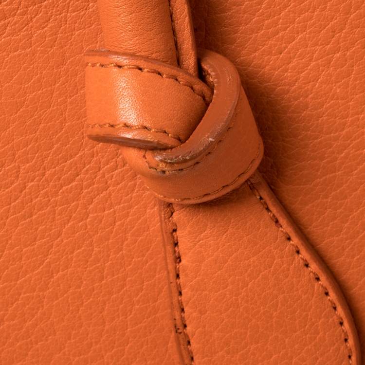 Pre Owned Celine Burnt Orange Leather Mini Tie Tote