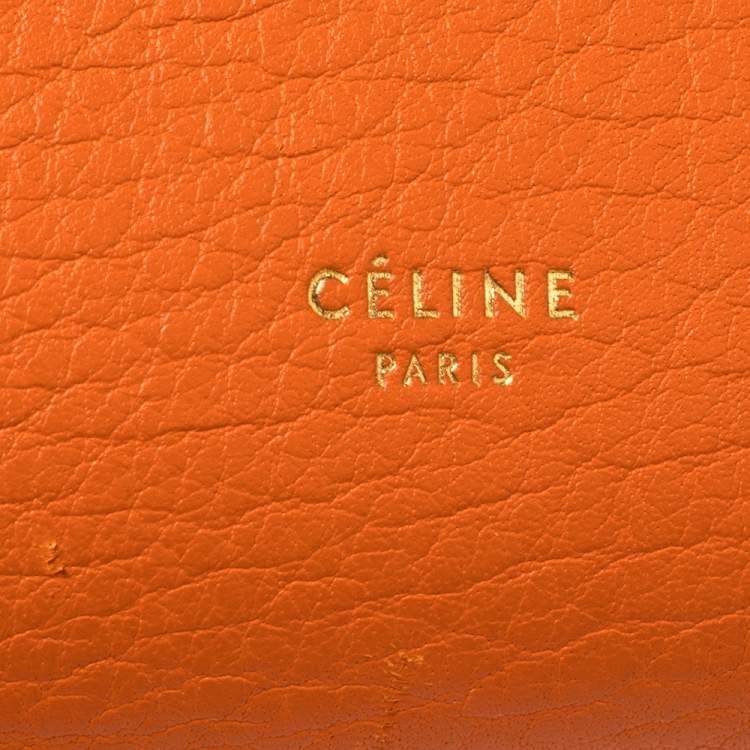 Pre Owned Celine Burnt Orange Leather Mini Tie Tote
