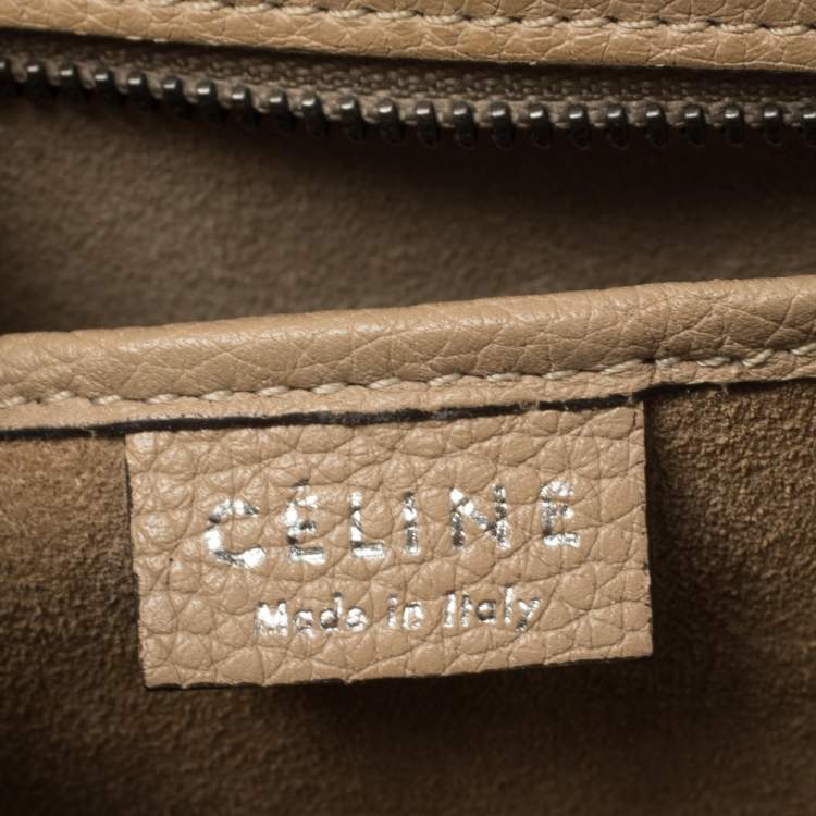 Pre Owned Celine Beige Leather Nano Luggage Tote