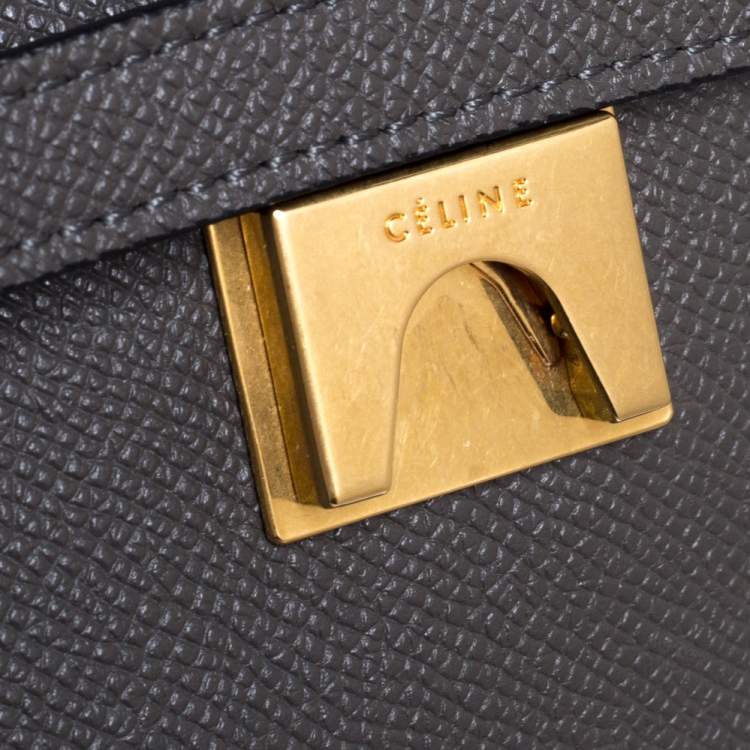 Pre Owned Celine Grey Leather Mini Belt Top Handle Bag