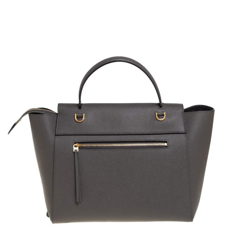 Pre Owned Celine Grey Leather Mini Belt Top Handle Bag