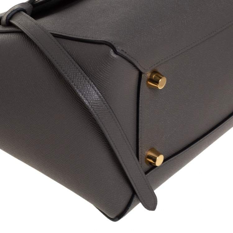 Pre Owned Celine Grey Leather Mini Belt Top Handle Bag