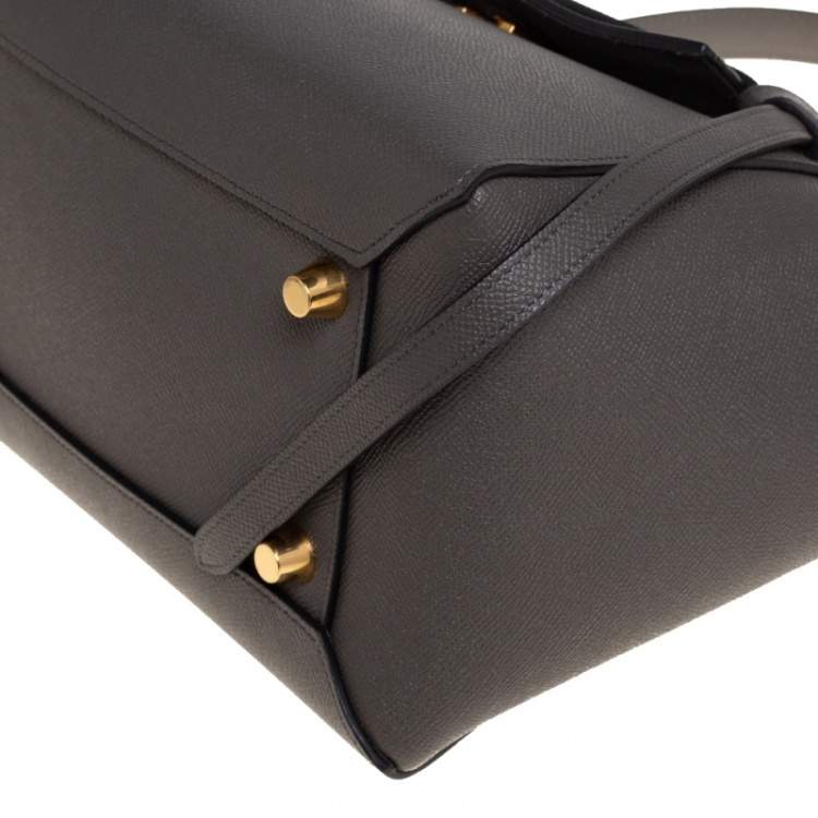Pre Owned Celine Grey Leather Mini Belt Top Handle Bag