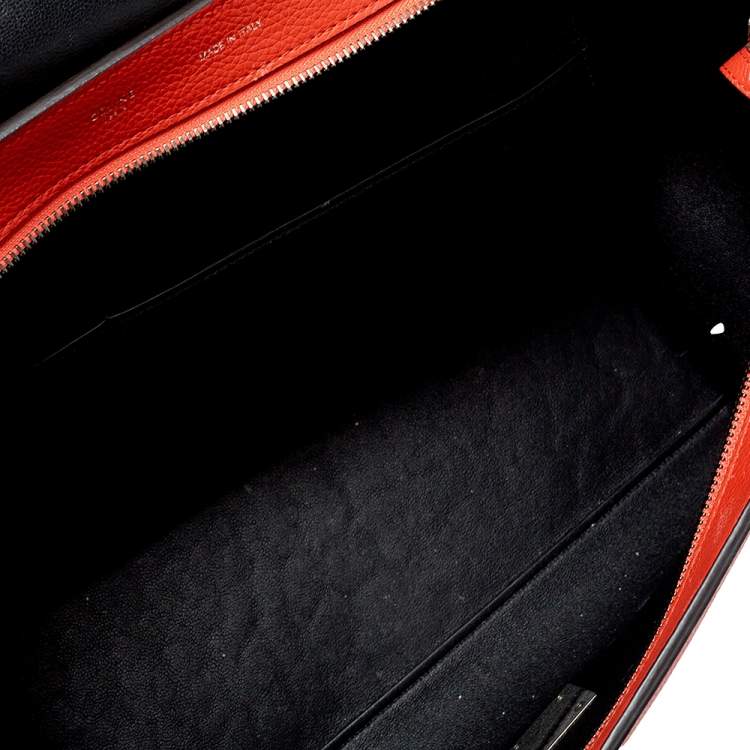 Pre Owned Celine Orange Leather and Suede Medium Trapeze Bag