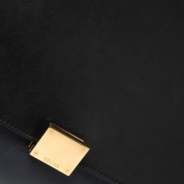 Pre Owned Celine Tri Color Leather and Canvas Medium Trapeze Bag