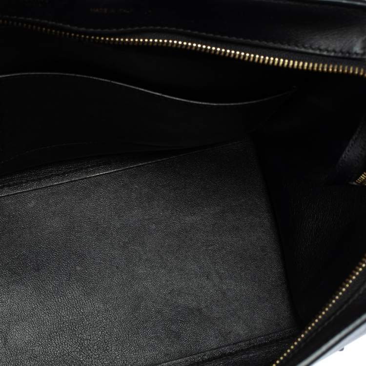 Pre Owned Celine Tri Color Leather and Canvas Medium Trapeze Bag