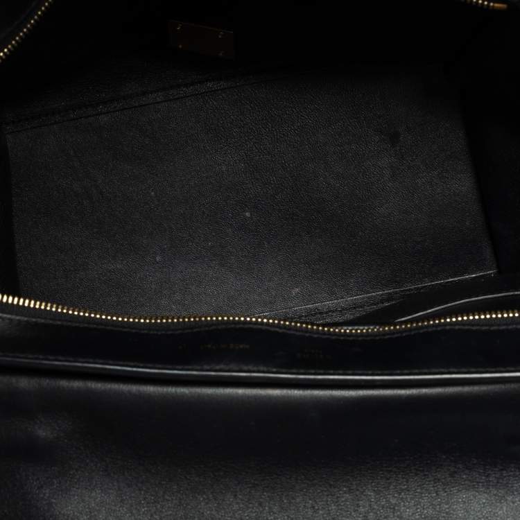 Pre Owned Celine Tri Color Leather and Canvas Medium Trapeze Bag