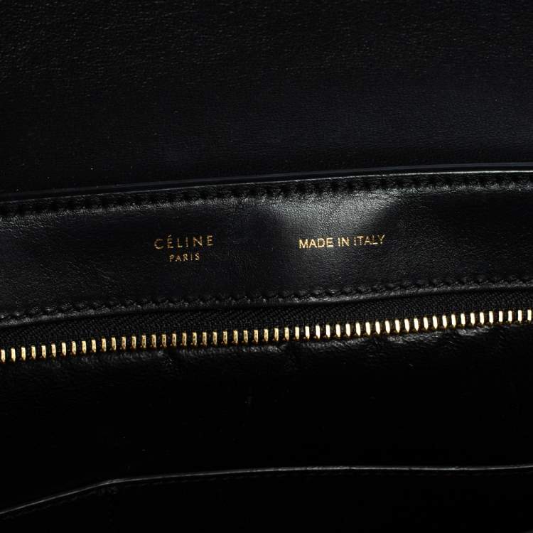 Pre Owned Celine Tri Color Leather and Canvas Medium Trapeze Bag