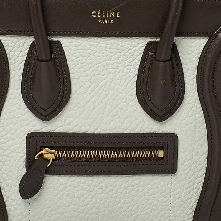 Pre Owned Celine Tri Color Leather and Nubuck Nano Luggage Tote