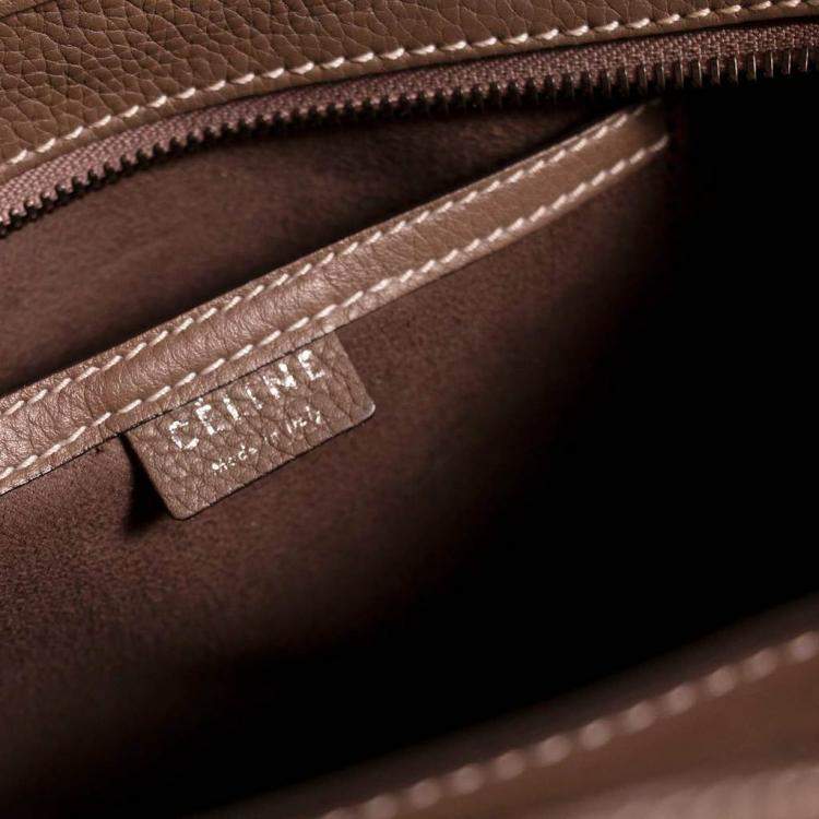 Pre Owned Celine Brown Leather Nano Luggage Tote Bag