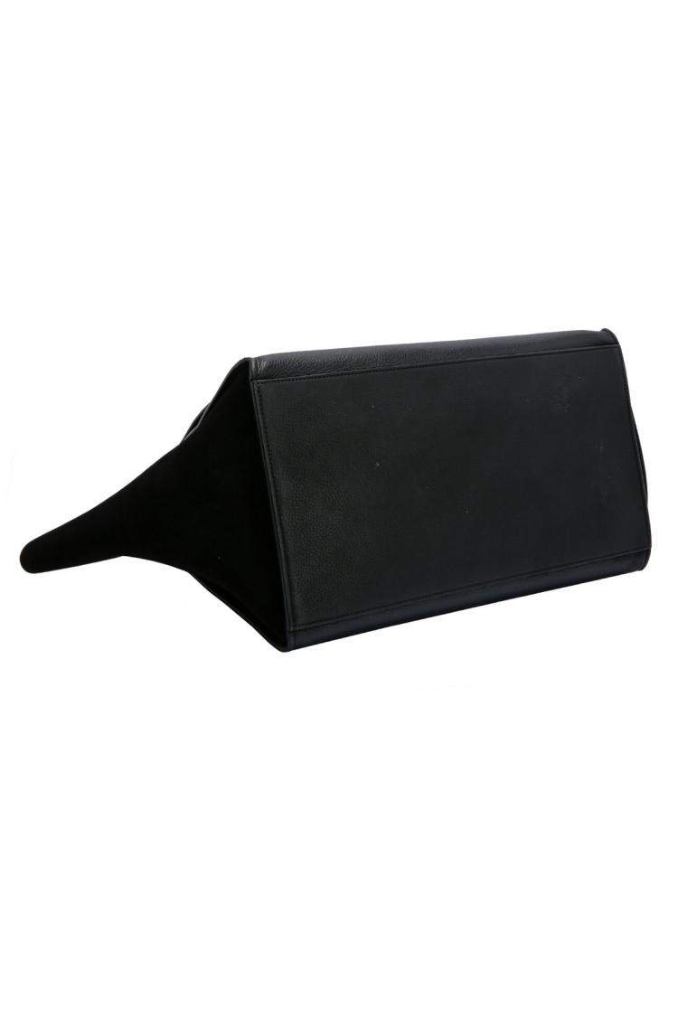 Pre Owned Celine Black Calfskin Leather Trapeze Large Bag