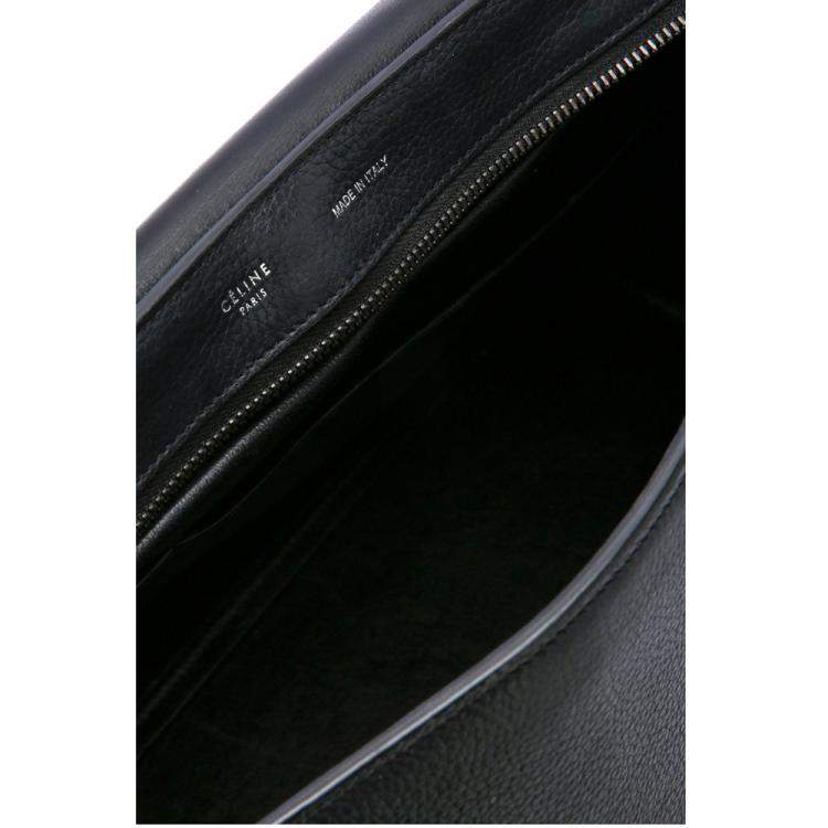 Pre Owned Celine Black Calfskin Leather Trapeze Large Bag