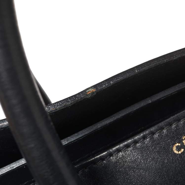 Pre Owned Celine Black Leather Mini Luggage Tote