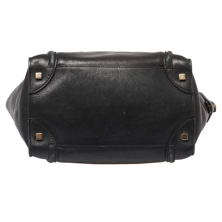Pre Owned Celine Black Leather Mini Luggage Tote
