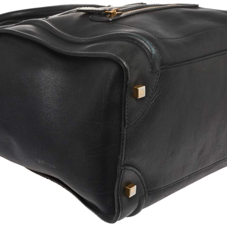 Pre Owned Celine Black Leather Mini Luggage Tote